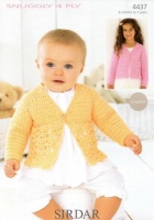 Crochet Pattern - Sirdar 4437 - Snuggly 4 Ply - Cardigan